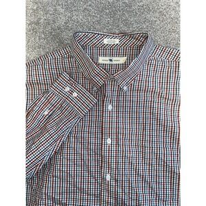 Onward Reserve Check Plaid Red/White Shirt Cotton Classic Fit Mens‎ 2XLT Preppy